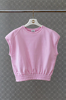Topy, tričká, tielka - Crop tričko BABY PINK - 14795676_