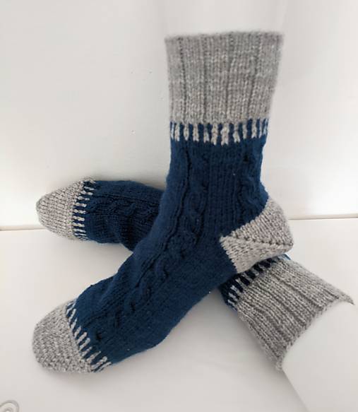  - Pánske ponožky modré  - 14797091_
