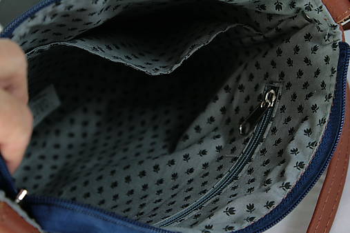 Modrotlačová  kožená kabelka Dara AM 10