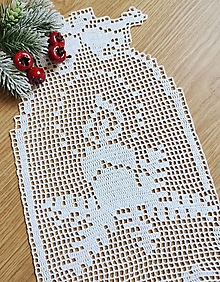 Úžitkový textil - Vianočná štóla, biela - 14796442_