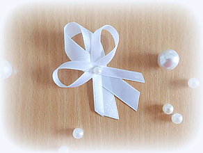 Svadobné pierka - pierka - biela  s perličkou (malé) - 14796671_