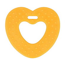 Polotovary - Silikónové hrýzadlo v tvare srdca - opry (Žltá) - 14796484_