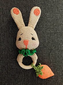 Hračky - Béžový zajko s mrkvou - 14794650_