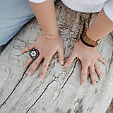 Prstene - #FLOWERPOWER No.10 - čierno-biely prsteň - 14799526_