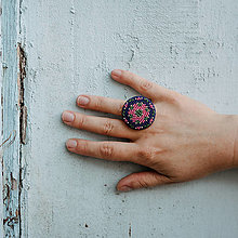 Prstene - #FLOWERPOWER No.8 - modrý prsteň - 14799502_