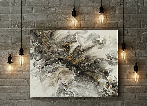 Obrazy - Minulosť - abstraktný obraz - acrylic pouring - 14799780_