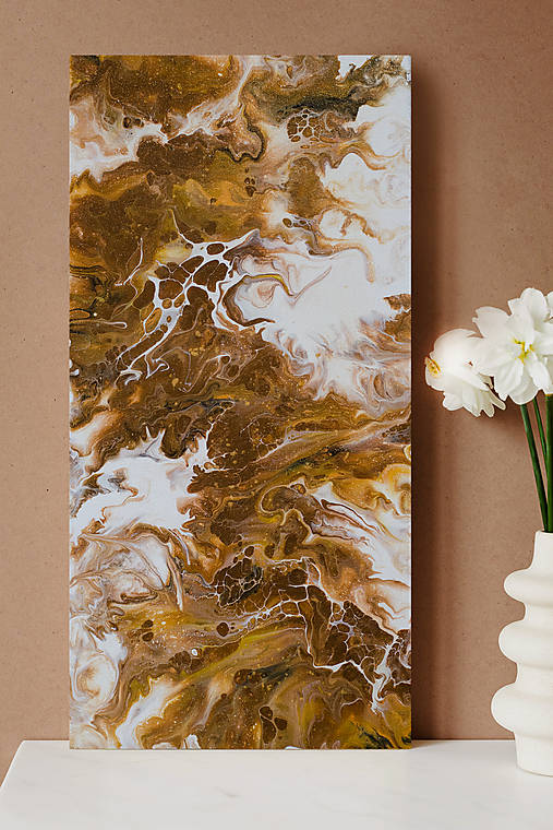 Obrazy - Púšť - abstraktný obraz - acrylic pouring - 14799830_