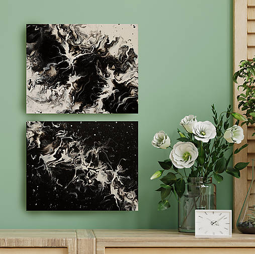 Obrazy - Pomedzie - abstraktné obrazy - acrylic pouring - 14799859_