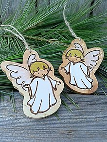 Dekorácie - Vianočná drevená dekorácia "anjel1" - 14803785_