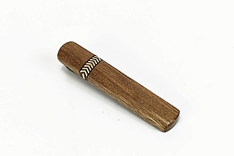 Pánske šperky - Drevená spona na kravatu (klip) - exotické drevo, javorovo-mahagónová mozaika, nerez - 14803550_
