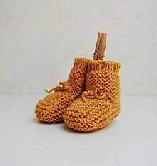 Detské topánky - Pletené topánočky 'jesenné lístie' - 14803014_