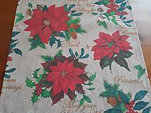 Úžitkový textil - Vianočné ruže a písmo 75x35 - 14802296_