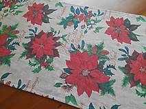 Úžitkový textil - Vianočné ruže a písmo 75x35 - 14802297_
