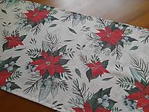 Úžitkový textil - Vianočné ruže s lurexom - 14802319_
