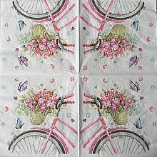 Papier - Romantický bicykel-servítka - 14802270_