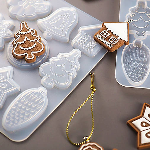 Silikónová  forma, vianočné ozdoby, 9 ks