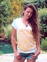 Topy, tričká, tielka - Tričko Slnečné Ručne maľované - 14807005_