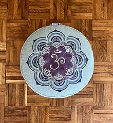 Úžitkový textil - Meditačný Vankúš "Modrý Aum" vysoký - 14806240_