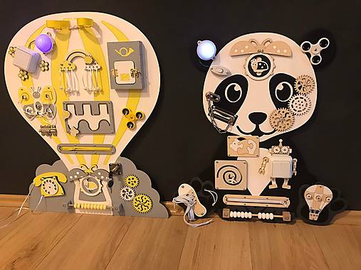 Hračky - Activity board drevena hracka PANDA (bezove komponenty puzzle) - 14804802_