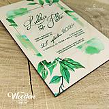 Papiernictvo - Kvetinové svadobné oznámenie na dreve N19934W - 14806335_