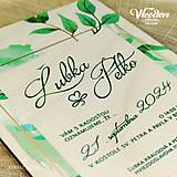 Papiernictvo - Kvetinové svadobné oznámenie na dreve N19934W - 14806336_