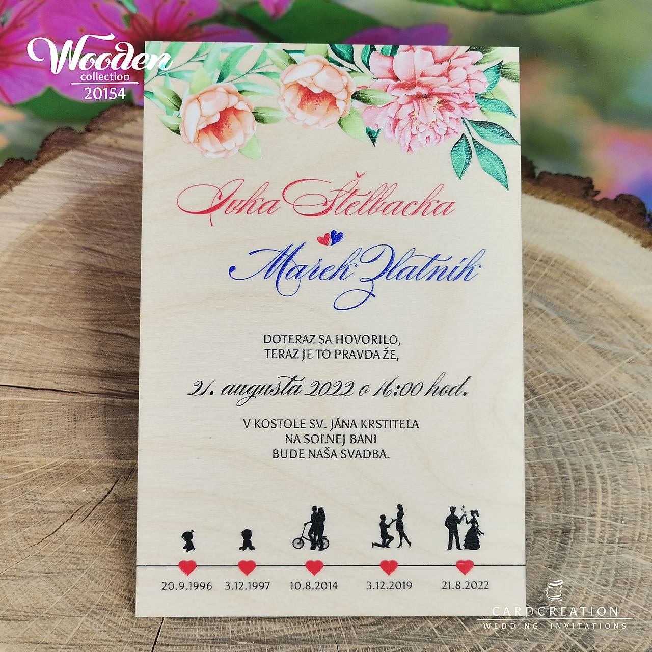 Drevené svadobné oznámenie 20154 (101 a viac ks)