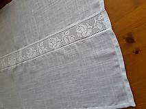 Úžitkový textil - Ľanový obrus s čipkou - 14806361_
