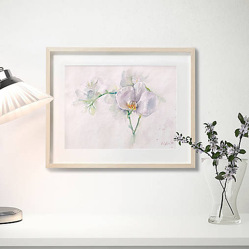Obrazy - Originálna akvarelová maľba "Orchidea" - 14807200_