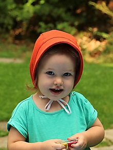 Detské čiapky - Detský čepiec oranžový pointoille - 14807712_