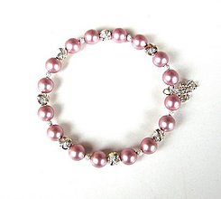 Náramky - Ružové perly Swarovski so striebrom - 14808688_