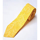 Pánske doplnky - Kravata slim fit žltá mango - 14808941_