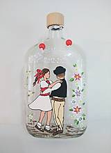 Nádoby - Maľovaná fľaša - tanečníci folklór - 14807964_