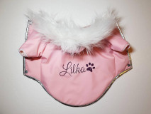 Pre zvieratá - Ružovo strieborná softshellová bunda  s kožušinkou - 14808152_