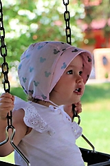 Detské čiapky - Letný detský čepček ušaté hlávky svetloružový - 14811731_