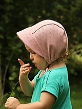 Detský úpletový čepček ružový pointoille