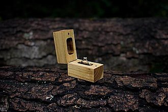 Prstene - Drevená krabička na snubný prsteň - Agát mini - 14812352_