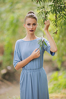 Šaty - Šaty Gwen (Oceľovo modrá) - 14810102_