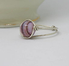 Prstene - Strieborný prsteň levanduľa (Strieborný prsteň ružový svet) - 14811125_