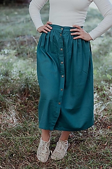 Sukne - Dámska ľanová  sukňa - viac farieb - 14811113_