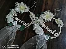 Dekorácie - Svadobná obruč - husto biele kvety - 14810457_