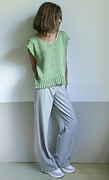 Topy, tričká, tielka - zelenkavý top-vesta - 14811631_
