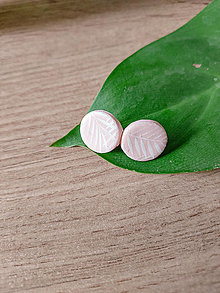 Náušnice - Ružové napichovacie náušnice PINK BOTANICALS (Palmy (malé)) - 14813114_