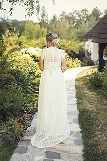 Šaty - celokrajkové wintage svadobné šaty - 14814425_