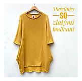 Šaty - Mušelínky slniečkové so zlatými bodkami - 14813378_