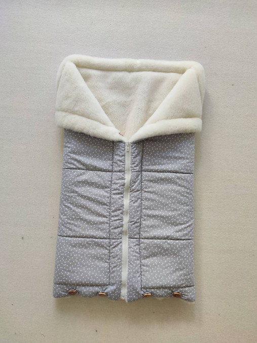 Detský textil - Vlnienka Deka a fusak DANIEL 2 v 1 100% merino Top Super wash Natural Triangel Grey - 14813335_