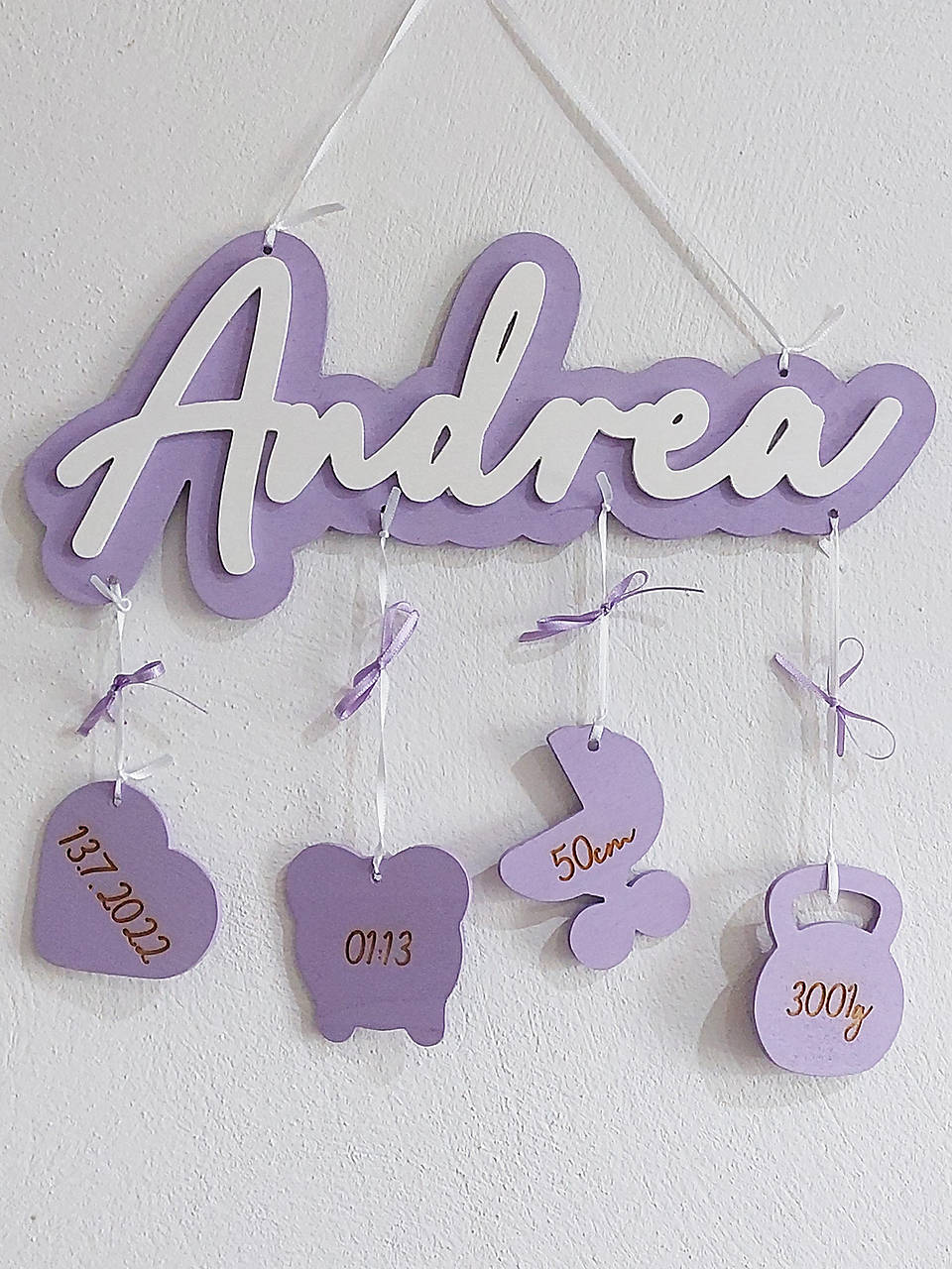 Darček pre novorodenca drevené meno na mieru