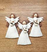 Dekorácie - Set makramé anjelikov s menami - 14813123_