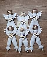 Dekorácie - Set makramé anjelikov s menami - 14813129_