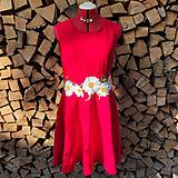 Červené ľanové šaty - margarétky (rôzne farby)