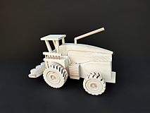 Hračky - Drevený traktor - kombajn - 14813518_